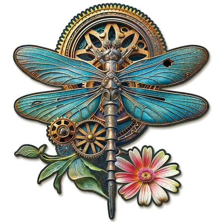 KAAYEE Dragonfly Wooden Jigsaw Puzzles for Adults,Unique Shape Wooden Animal Puzzle for Creative Challenge,Educational Toys Gift for Family,Friend,S,8.7*7.9in,154 pcs