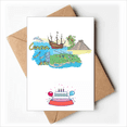 thumbnail image 1 of Cancun Mexico Island Mayan Temple Happy Birthday Greeting Cards Envelopes Blank, 1 of 3