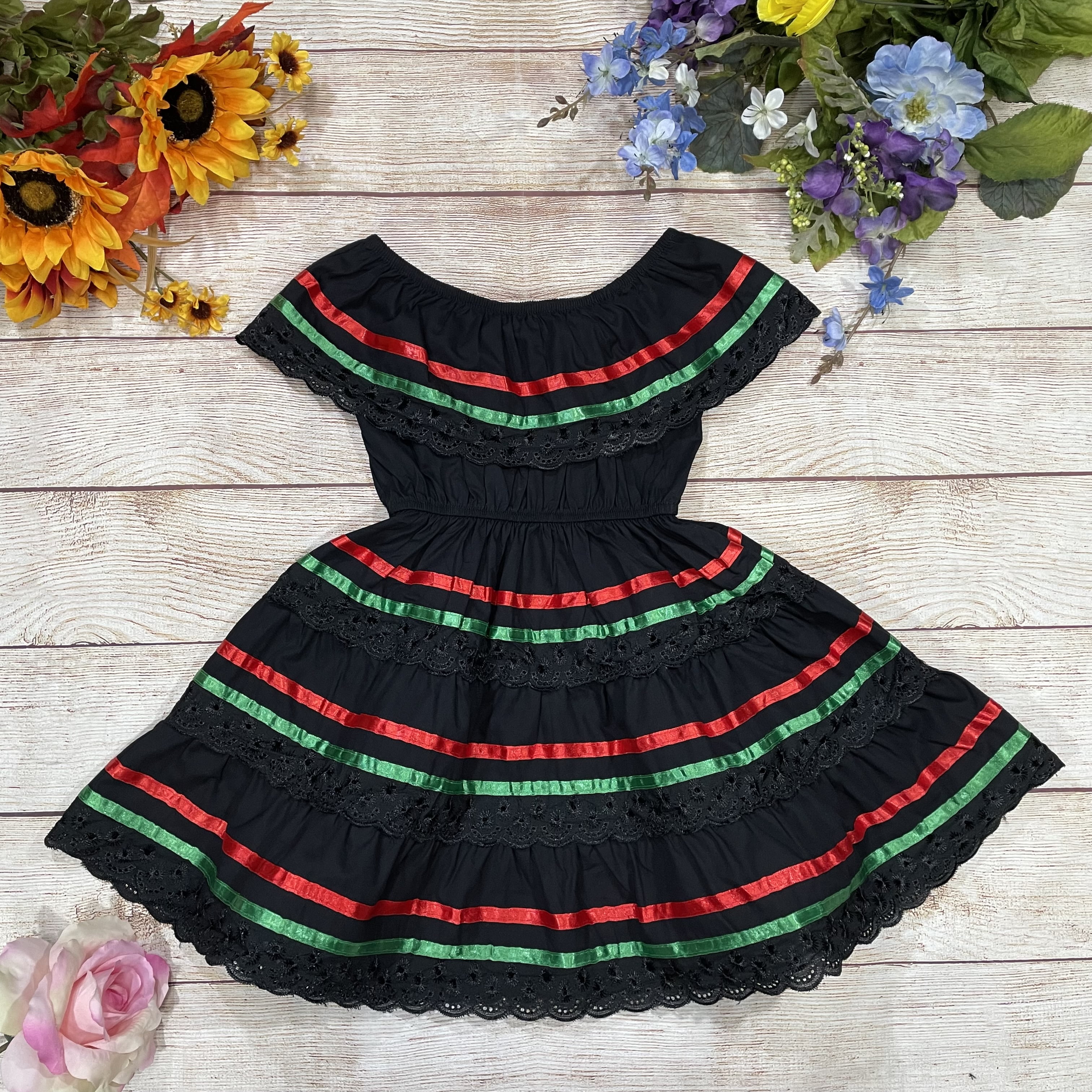 open lace back dress White Charrita Dress, Mexican Fiesta Dress