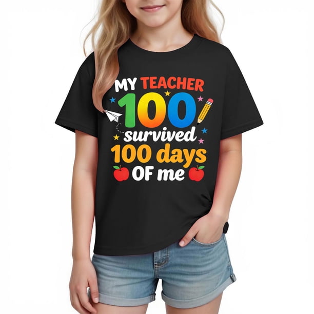 Tops de Manga Corta Linda con Impresión Gráfica para Niños Niños Y Niñas, Tela Suave Transpirable para la Temporada Escolar, Juego Informal