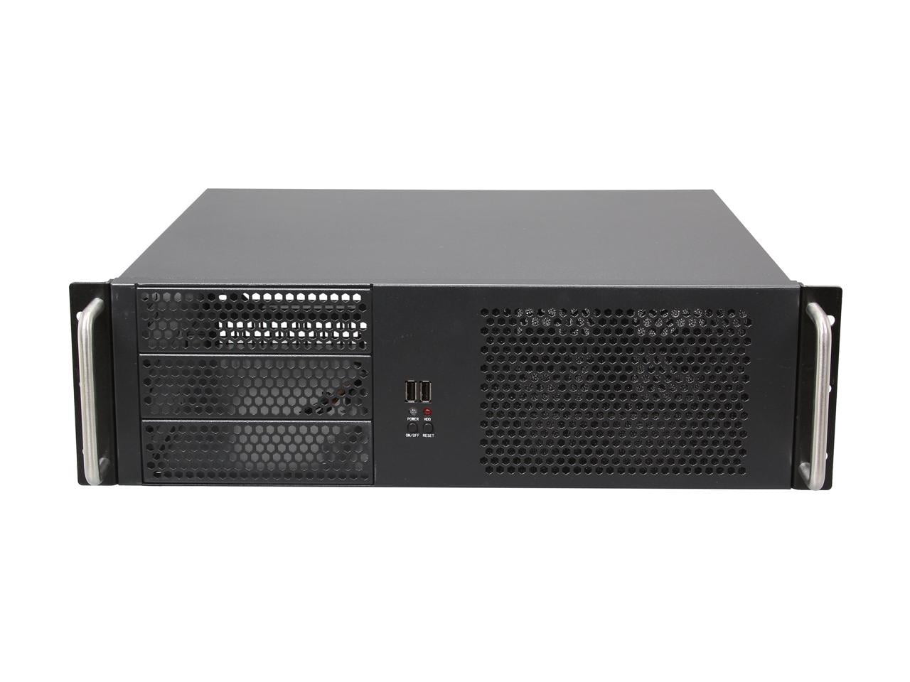 iStarUSA D-314-MATX Black 3U Rackmount Chassis ATX Power Supply Compatible