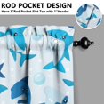 thumbnail image 5 of Kitchen Curtains 36 Inch Short - 3 Panel Set, Shark Whale Dolphin Ocean Theme, Rod Pocket Window Curtain, 100% Polyester for Nautical Farmhouse Kitchen, Easy Wash, 5 of 6