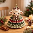 thumbnail image 3 of Crochet Animal Christmas Tree DIY Kit, Handmade Ornament Set with Pearl, Beginner Friendly, Christmas Decorations Gifts for Family, 3 of 6