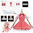 thumbnail image 3 of Anime Cardcaptor Sakura Card Captor Cosplay Kinomoto Sakura Disfraz de Cosplay Peluca Vestido Lolita Rosa Traje de Fiesta de Disfraces de Halloween, 3 of 5