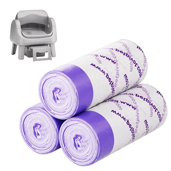 PetPivot Litter Box Liners for AutoScooper 12 Self Cleaning Cat Litter Box, Disposable Trash Bags, 3 Rolls with 60 Bags
