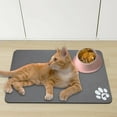 thumbnail image 6 of Pet Cat Food Mats for Dog Food Mat, Cat Mat for Food, Pet Dog Cat Feeding Mat Eating Mat Pet Dog Cat Bowl Mats, Non-Slip Super Absorbent, with Footprints Logo，24 x 16.9 inches, Black, 6 of 6