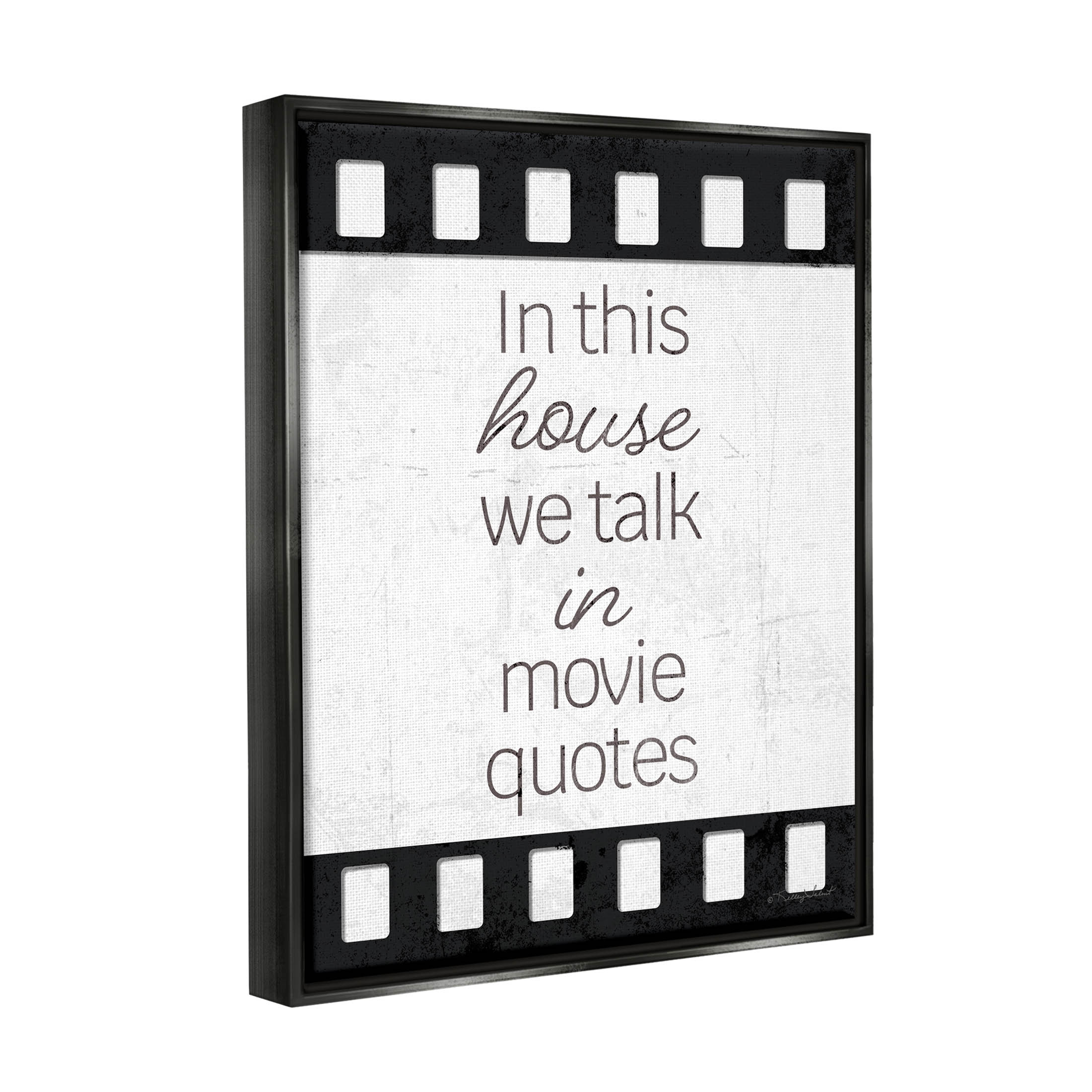 In This House Movie Quotes Phrase Typography Graphic Art Jet Black Framed Art Print Wall Art