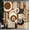 Dark Cocoa Pale Brown, variant on Monstera Shower Curtain, Abstract Dance of Earthy and Neutral Colors Mid Century Boho Olive Leaves, Cloth Fabric Bathroom Decor Set with Hooks, 69" W x 84" L, Redbrown Dusk Black