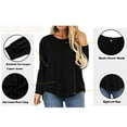 thumbnail image 5 of Mifater Women Plus Size Tops Long Sleeve Crewneck Tunic Tops Casual Blouse Side Split Tunics Shirts, 5 of 6