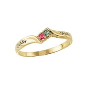 Personalized Family Jewelry Blessings Stackable Promise Ring with Birthstones available in 10 kt and 14kt Yellow and White Gold