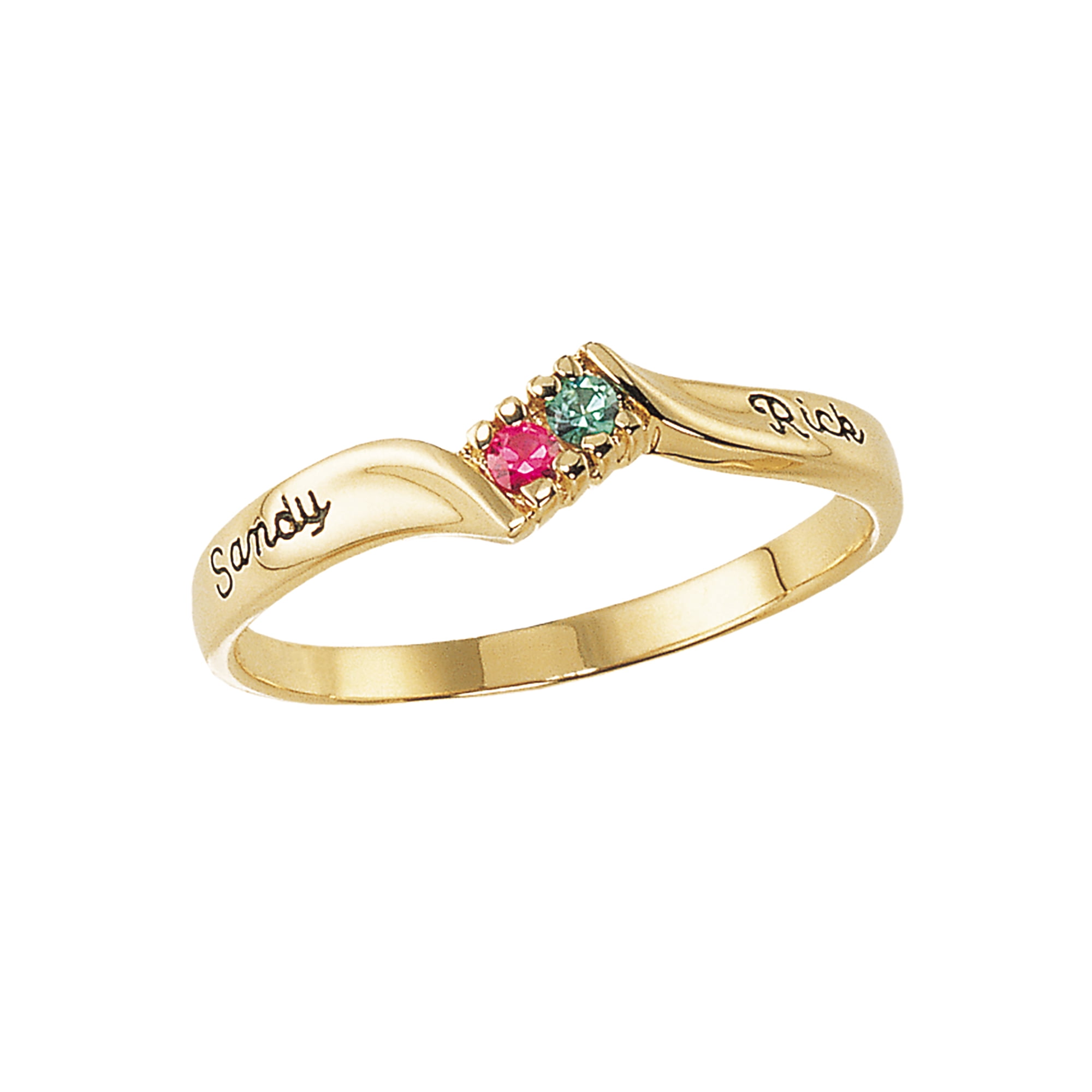 Personalized Family Jewelry Blessings Stackable Promise Ring with Birthstones available in 10 kt and 14kt Yellow and White Gold