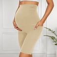 thumbnail image 2 of Bibifish Womens Maternity Leggings Knee Length High Waist Slim Fit Pants Elastic Waistband Pocket Detail Stretchy Casual Daily Wear Comfortable Maternity Pants, 2 of 5