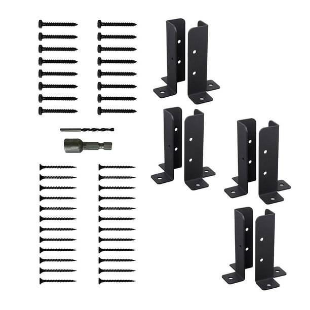 Soportes de anclaje, soportes de base de soporte de porche ajustables, soporte de cerca para exteriores, 8 piezas