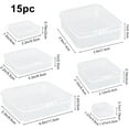 thumbnail image 3 of 18Pcs Mixed Sizes Rectangular Empty Mini Organizer Storage Containers Box, Clear Plastic Beads Storage Containers Box with Hinged lid for Pills Earplugs Tiny Jewelry Findings Small Items Craft, 3 of 10