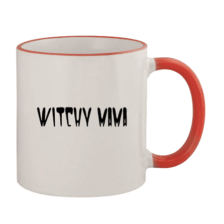 

Witchy Mama - 11oz Colored Handle and Rim Coffee Mug Red