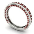 thumbnail image 2 of 1.44 ctw Wedding Band for Women - 18K White Gold Natural Garnet Stackable Eternity Ring, 2 of 6