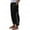 Black, variant on PATLOLLAV Womens Summer Casual Loose Cotton and Linen Pocket Print Trousers Pants