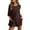 Dark Brown, variant on Oversized Romper Shorts for Women Reversible Summer Casual Short Sleeve One Piece Short Jumpsuit with Pockets (XL, Pink)
