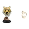 thumbnail image 1 of Escultura de cabeza de tigre de resina, escultura de mesa, estatua moderna, estatua abstracta, figura de cabeza de animal, adorno único, ideal para re, 1 of 8