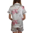 thumbnail image 3 of HITIME Pijama de Satín para Mujer Talla L, Conjunto de Short y Playera de Verano, Tela de Lujo Suave y Transpirable, Ideal para Dormir o Lounge, 3 of 10