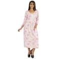 thumbnail image 1 of Phagun Robe Midi d'Été pour Femme Décontractée Ample avec Poches Robe à Encolure Dégagée Robes, 1 of 7