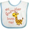 thumbnail image 3 of Inktastic My Godmother Loves Me- Cute Giraffe Boys or Girls Baby Bib, 3 of 4