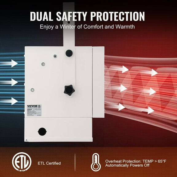 Digital Fan-Forced Shop Heater 7500W - Wall/Ceiling Mount Garage Heater with Remote Control & 9-Hr Timer