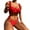 Red, variant on asddcavvf Bikinis Sets for Women Women Strap Wrap Pad Cheeky High Waist Bikini Set Swimsuit Cheeky T