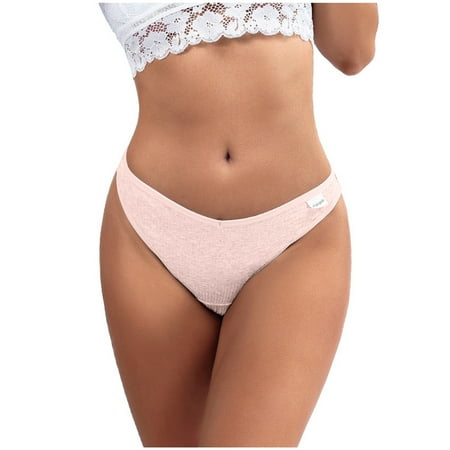 

BIZIZA Women Everyday Briefs Panties Sporty Seamless Cotton Low Rise Pink S