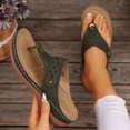 thumbnail image 3 of Xfvqtps Orthopedic Sandals for Women Wedge Shoes Flip Flops Arch Support Hollow out Soft Sole Comfortable Breathable Casual Summer Beach Walking Sandals Green, 3 of 9