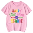 thumbnail image 4 of NINGMENG Hauts et T-Shirts pour Filles, Été, Rentrée Scolaire, Imprimé Lettre, Col Rond, Manches Courtes, T-Shirts Décontractés Amples, Usage Quotidien, Rose, 6-7 Ans, 4 of 4