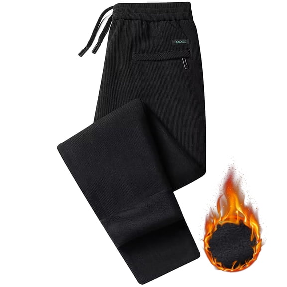 BILIKEYU Women's Fleece Lined High Waisted Stretchy Warm Winter Thermal Pants Thick Bell Bottom Wide Leg Casual Comfort Jeans