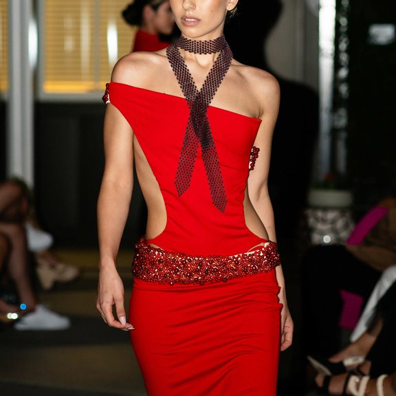 DINHEAROM Rhinestone Neck Tie Assorted Color 1Pack 50x1.2x0.1in