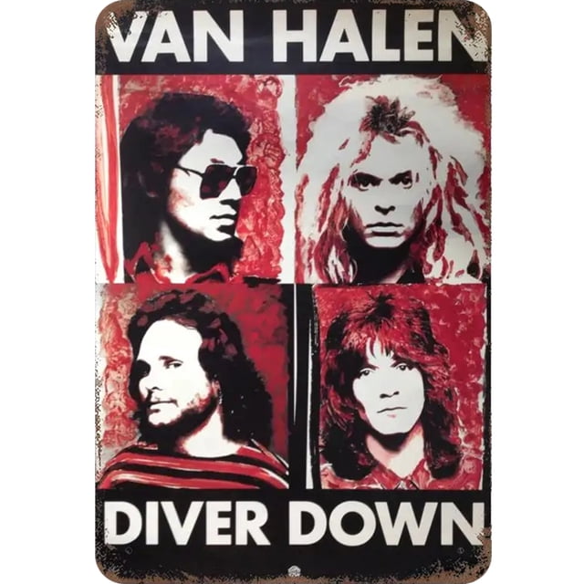 Placa Metal Vintage Banda Van Halen Pintura Hierro Rectangular Pared 30x40cm