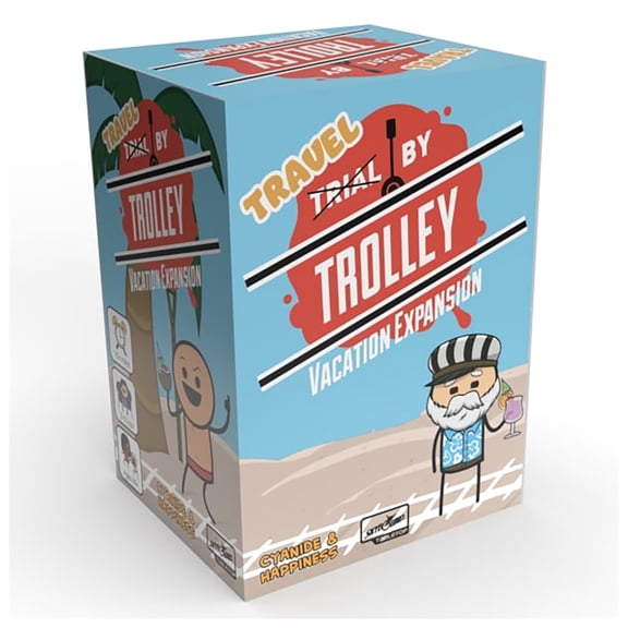 Trial By Trolley: Vacation Expansion - Skybound, Party Game of Moral Dilemmas & Trolley Murder, Ages 14 , 3-13 Players,