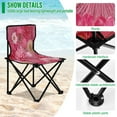 thumbnail image 4 of 600D Oxford Camping Chair Portable Foldable Chair Supports 220 lbs for Picnic, Fishing, Backpacking Red Chrysanthemum and Dandelion, 4 of 8