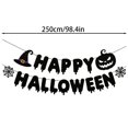 thumbnail image 2 of Halloween Banner 8.2 Ft HAPPY HALLOWEEN, Black Dripping Letters with Pumpkin String Flags, Spooky Party Garland for Haunted House, Trick-or-Treat, School, Office, and Indoor Outdoor Decor, 2 of 8