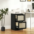 thumbnail image 2 of HOMCOM Classeur à 2 Tiroirs Armoire de Classement Verrouillable pour Formats A4 et Lettre Noir, 2 of 10