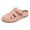 Pink, variant on Womens Closed Toe Gladiator Clogs Suede Buckles Comfortable Backless Slip on Walking Flat Sandals for Boho Beach Summer 2026 Beige Size 9