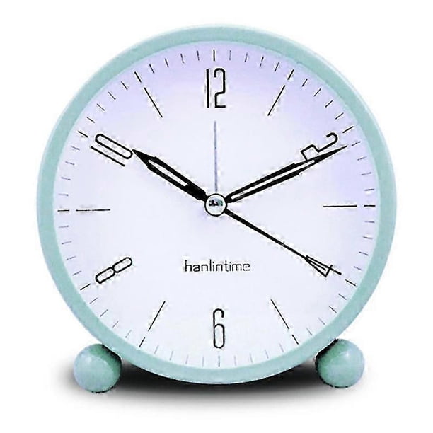 Silent Alarm Clock Non Ticking Analog Alarm Clocks Minimalistic Round Metal Light Alarm Clock 26s
