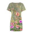 thumbnail image 3 of Puntoco Vestido De Manga Corta Para Mujer, Vestido Con Cuello Redondo Y Estampado Floral, Vestido De Manga Corta Con Cuello Redondo, Color S,Regalos Para Mujer Joven, 3 of 5