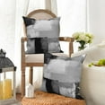 thumbnail image 3 of DaShan Black Grey White Throw Pillow Covers 18x18 Set of 2, Abstract Art Modern Linen Pillows Case for Bedroom Sofa Couch, 3 of 6
