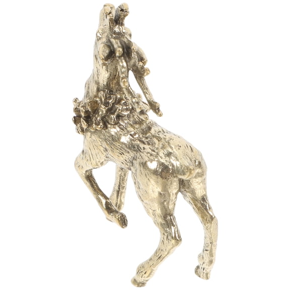 WEUVEB Golden Metal Elk Sculpture for Christmas and Holiday Tabletop Decoration
