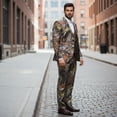 thumbnail image 3 of Men's 3 Piece 2 Button Camouflage Suit Modern Slim Fit Blazer, Vest, Pants Set for Stylish Outdoor and Formal Occasions, 3 of 7