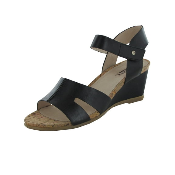 Pikolinos Womens Vigo W3R-1677 Wedge Sandal Shoes, Black, 37 EU / 6.5-7 US