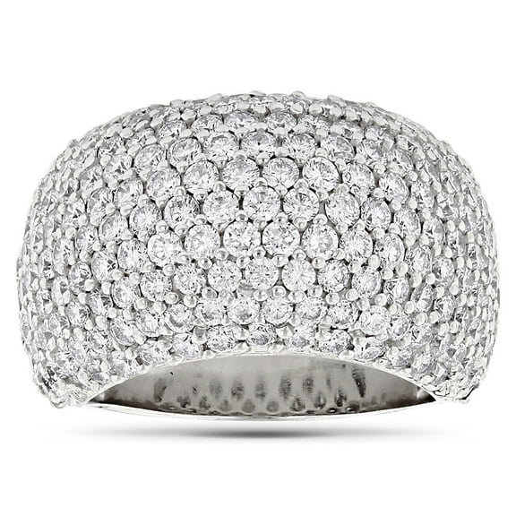 Ladies Large 14K Unique Pave Natural Diamond Ring Anniversary Band (White Gold Size 9.5)
