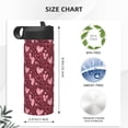 thumbnail image 4 of Honeii colorful Heart Print 18 oz Insulated Water Bottle with Straw Lid, Stainless Steel Sports Water Bottles, Double Walled Vacuum, Leak Proof, 4 of 8