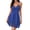 06-Sapphire blue, variant on LWP Women Nightgown Sexy Sleepwear V-neck Modal Babydoll Lace Chemise Lingerie Lounge Dress