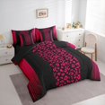 thumbnail image 3 of Homewish Fashion Cheetah Print Twin Bedding Sets 7-Piece, Leopard Wildlife Animal Bedding Comforter Set, Pink Abstract Stripe Line Reversible Sheet Sets, Super Cozy Room Decor, 3 of 7
