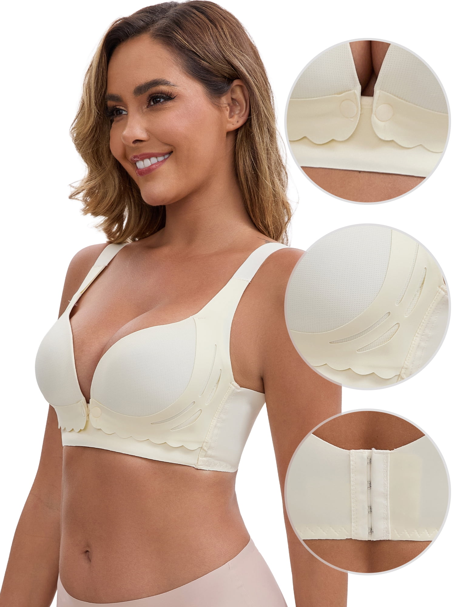 DARING DIVA Nursing Closure Adjustable Maternity Pumping Bralette XXL Light Beige
